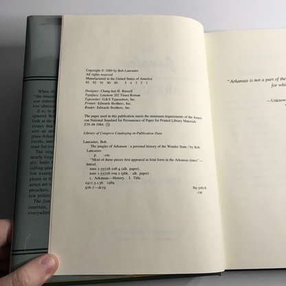 The Jungles of Arkansas - Bob Lancaster - 1st Edition - 1989