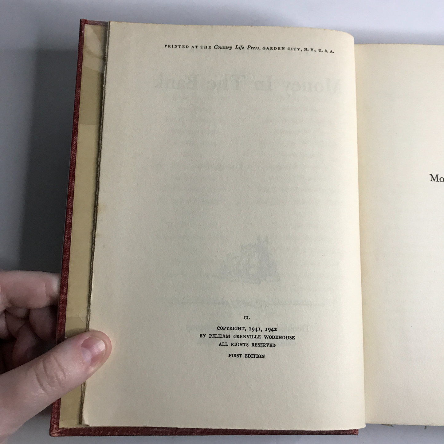 Money in the Bank - P. G. Wodehouse - 1st Edition - 1942