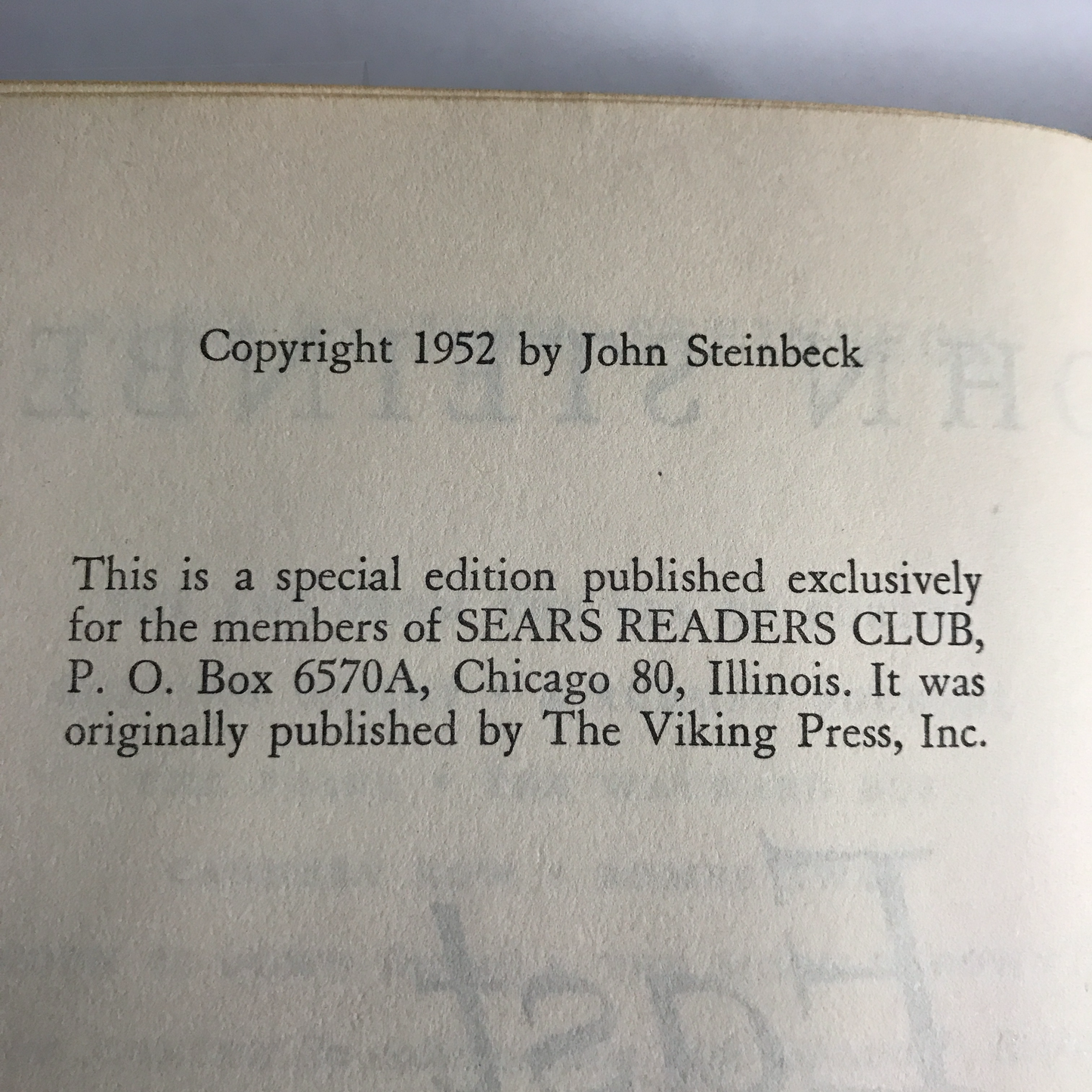 East of Eden - John Steinbeck - Mismatched Dust Jacket - 1952