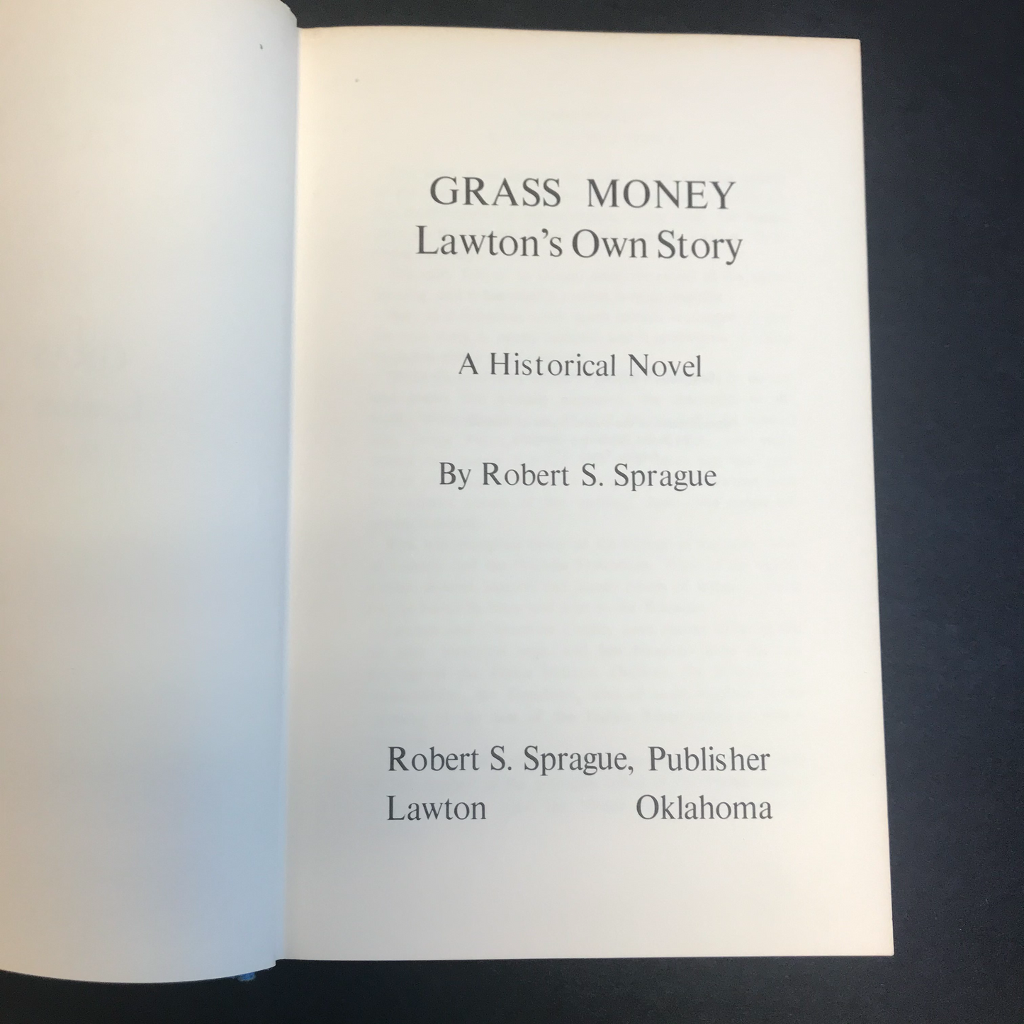 Grass Money - Robert S. Sprage - 1970