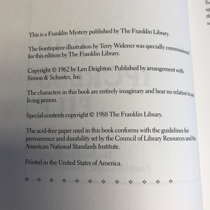 The Ipcress File - Len Deighton - Franklin Library - 1988