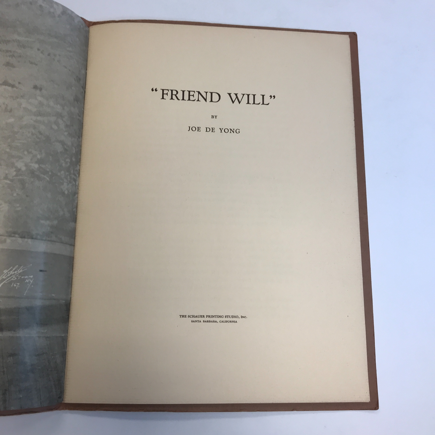 "Friend Will" - Joe De Yong - ( Signed ) - 1935
