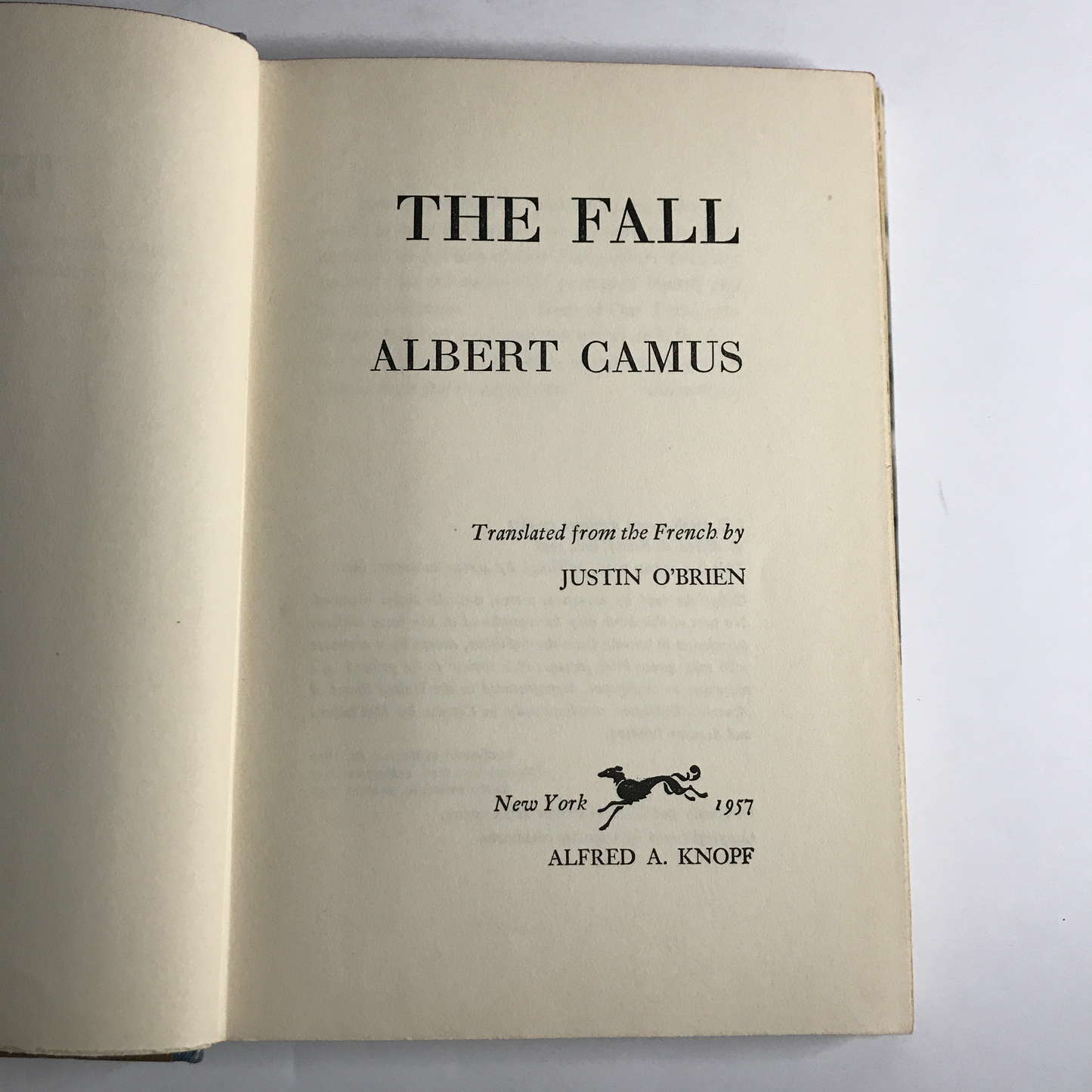 The Fall - Albert Camus - 3rd American Printing