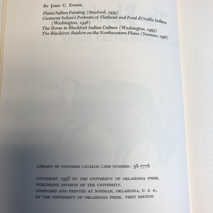 The Blackfoot - John C. Ewers - Oklahoma History - 1958