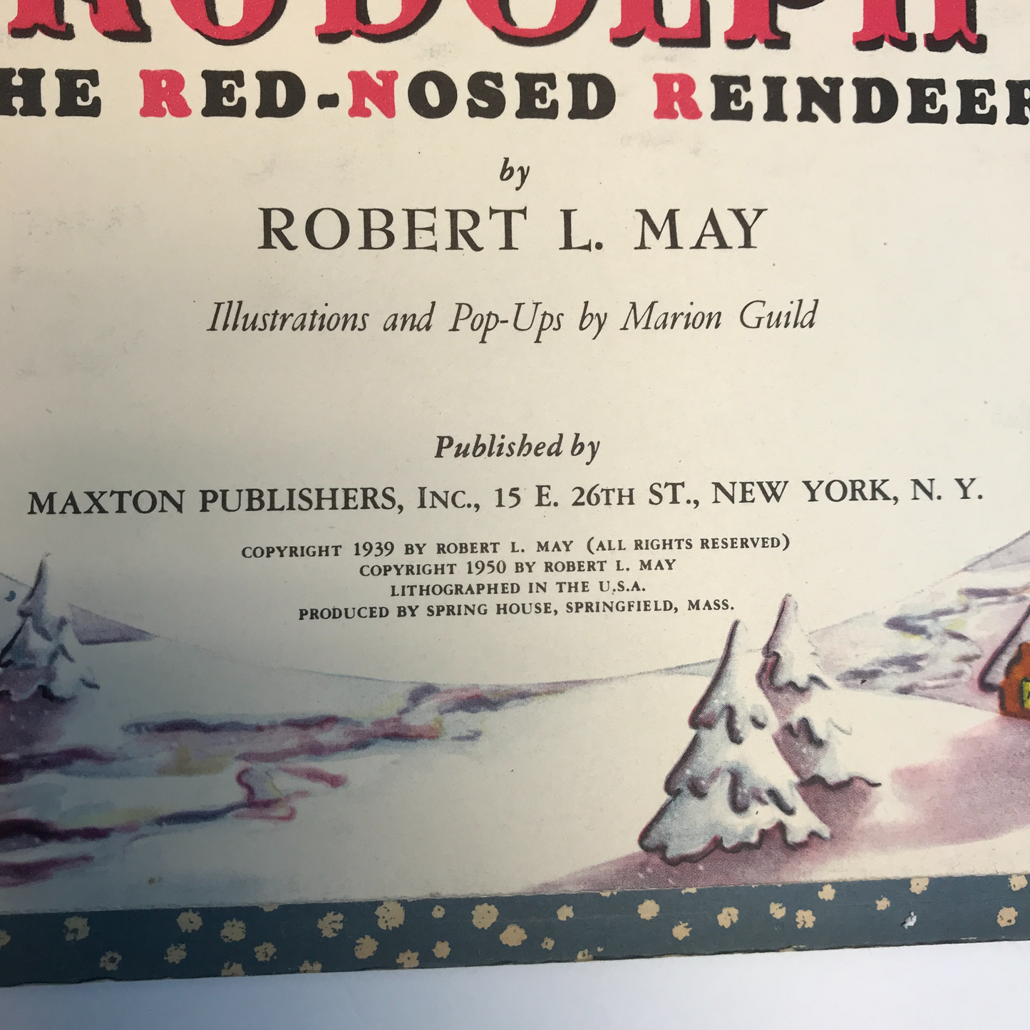 Rudolph the Red-Nosed Reindeer - Robert L. May - Pop Up - 1939