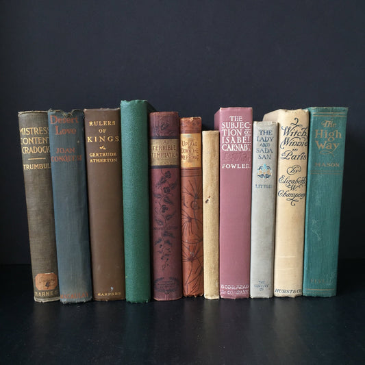 Books by the Foot | Vintage Novels | Decorative Designer Bundle | Collection of Real Readable Hardcover Books | Display Prop & Staging Set