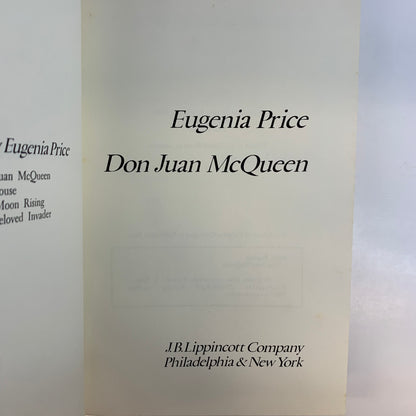 Don Juan McQueen - Eugenia Price - 1st Edition - Signed - 1974