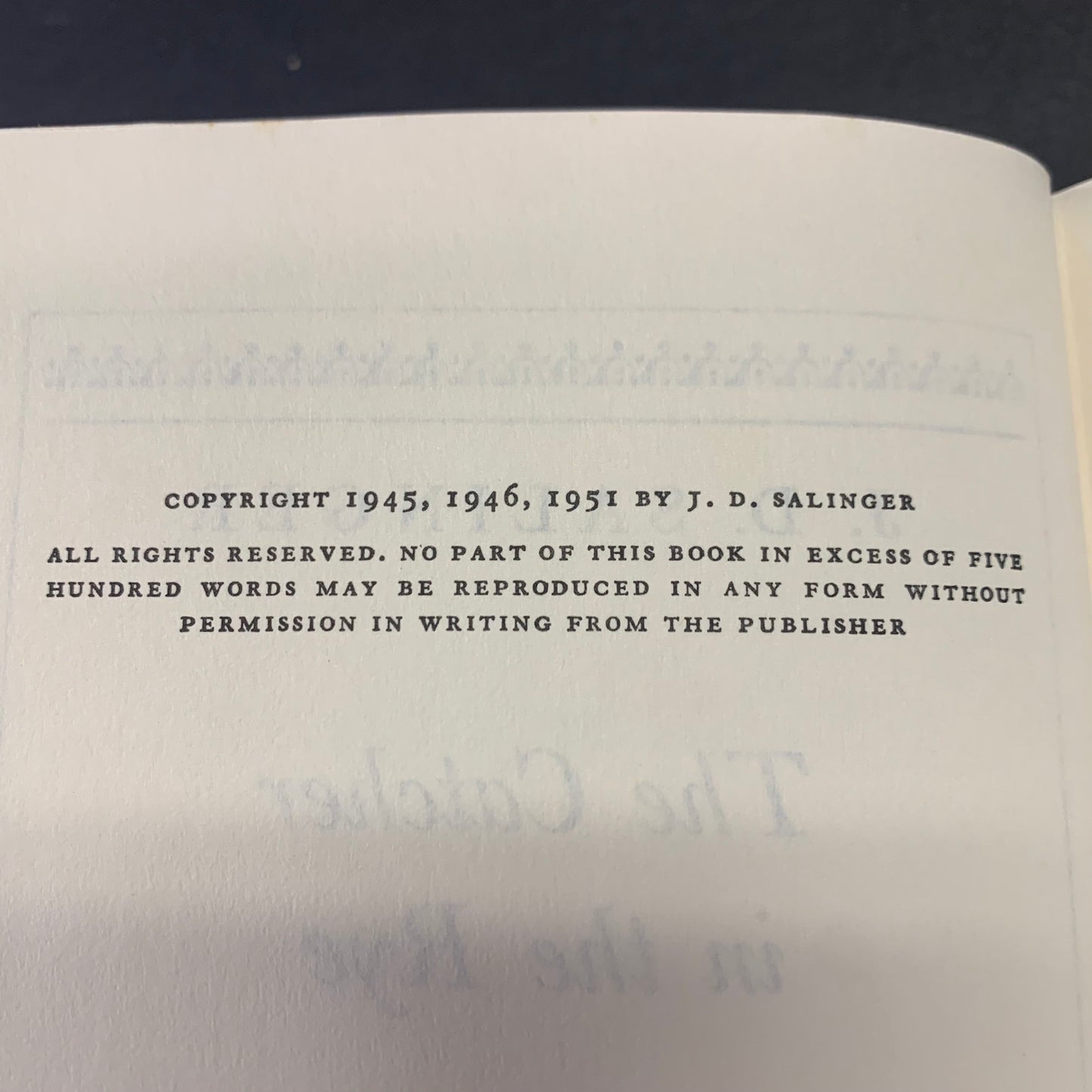 The Catcher in The Rye - J. D. Salinger - 1986