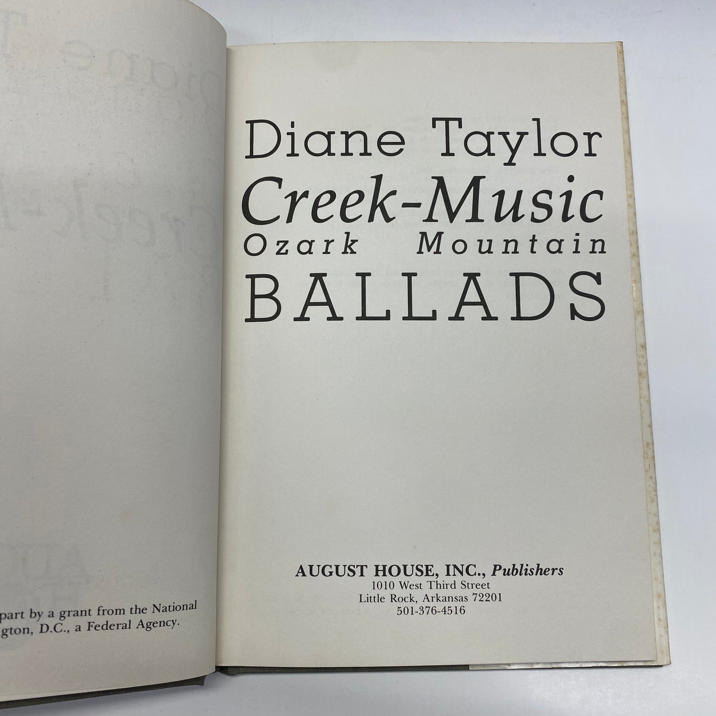 Creek-Music: Ozark Mountain Ballads - Diane Taylor - First Edition - Signed - 1981