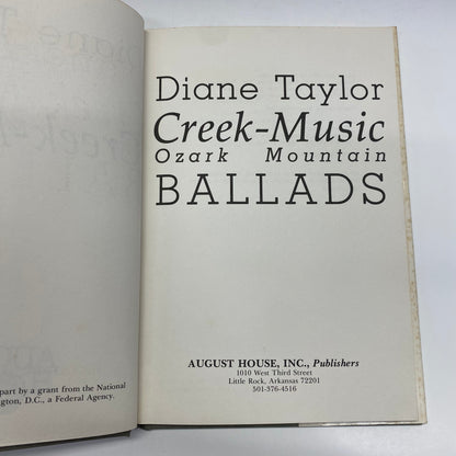 Creek-Music: Ozark Mountain Ballads - Diane Taylor - First Edition - Signed - 1981