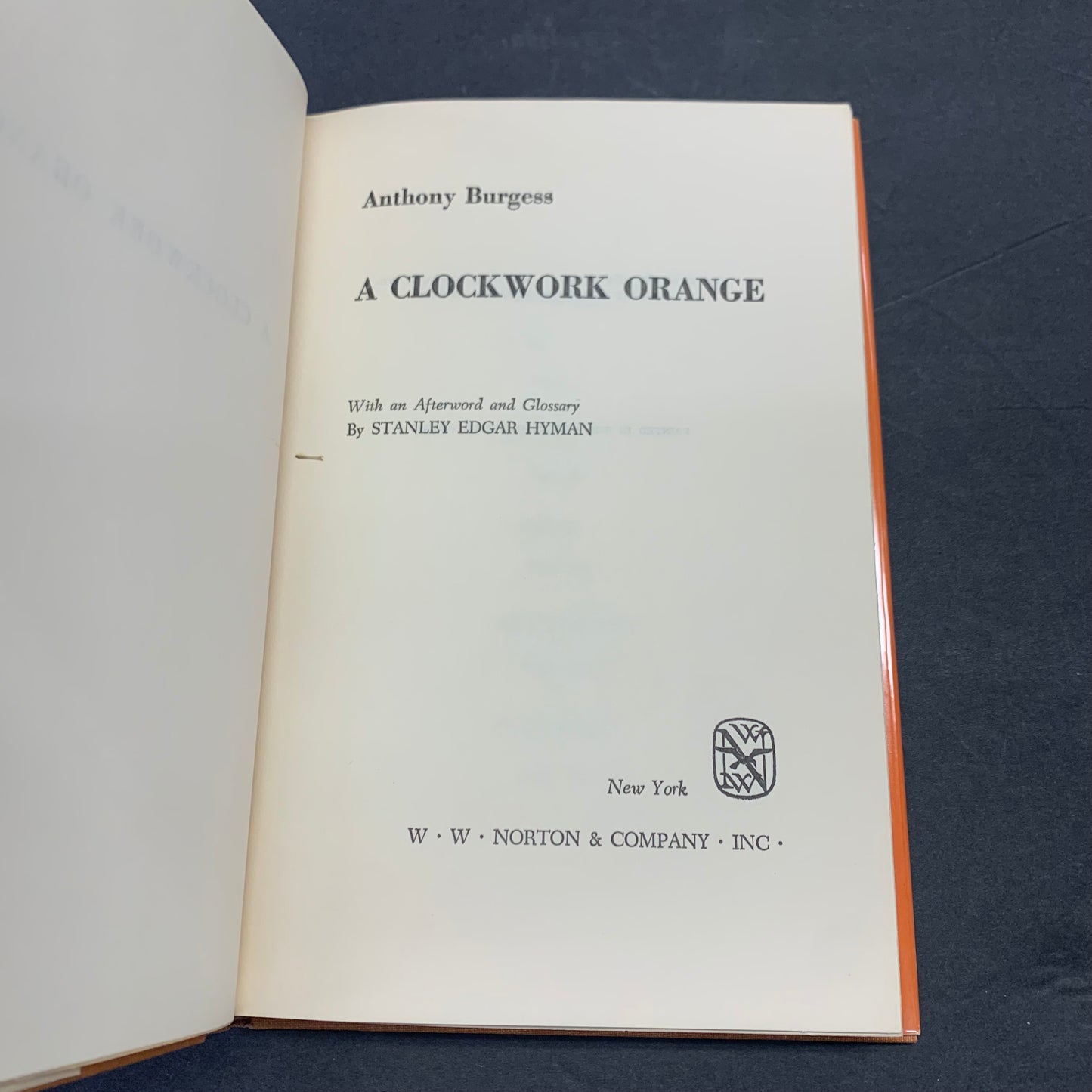 A Clockwork Orange - Anthony Burgess - Book Club Edition - 1963