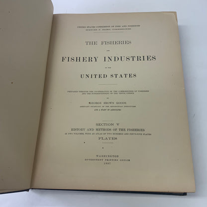 The Fisheries and Fishery Industries of the United States - George Brown Goode - 2 Vols. and Book of Plates - 1887