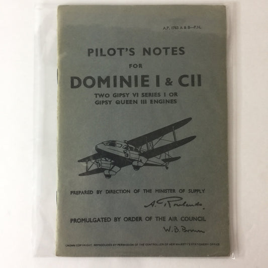 Pilot’s Notes for Dominie I & CII - Date Unknown