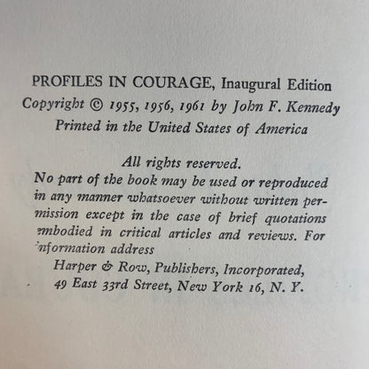 Profiles In Courage - John F. Kennedy - 1961