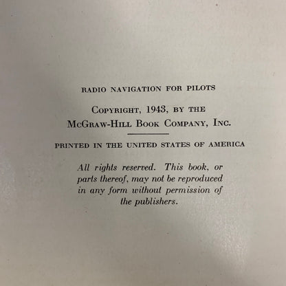 Radio Navigations for Pilots - Colin H. McIntost - 1st Edition - 1943