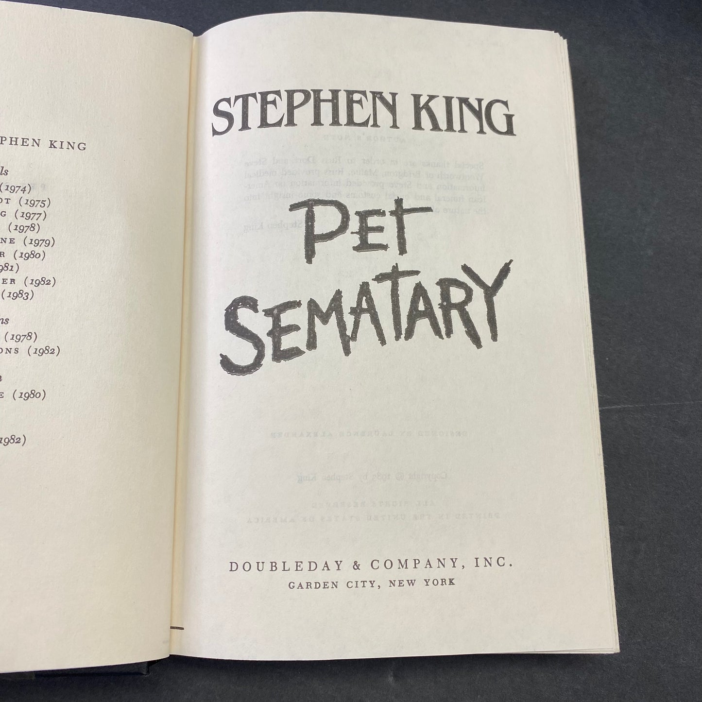 Pet Sematary - Stephen King - Book Club Edition - 1983