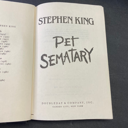 Pet Sematary - Stephen King - Book Club Edition - 1983