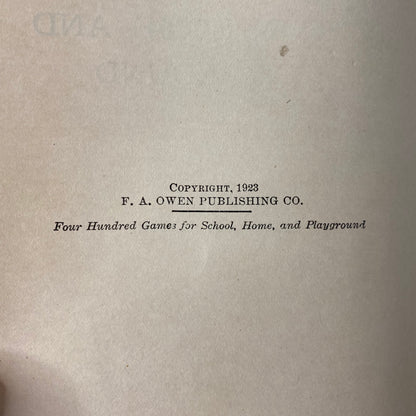 400 Games for School, Home and Playground - Ethel F. Acker - 1923