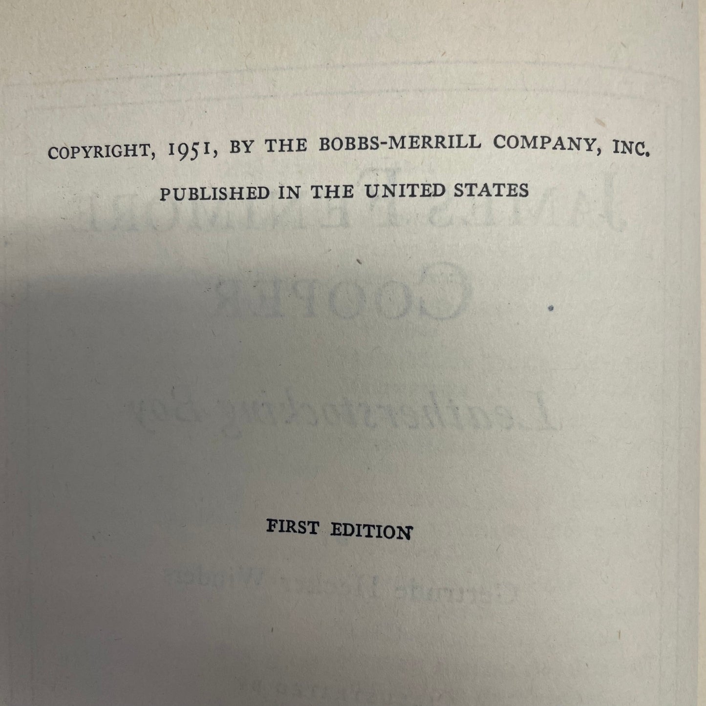 James Fenimore Cooper: Leatherstocking Boy - Gertrude Hecker Winders - First Edition - 1951