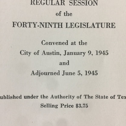 General and Special Laws of The State of Texas - Various - 1945