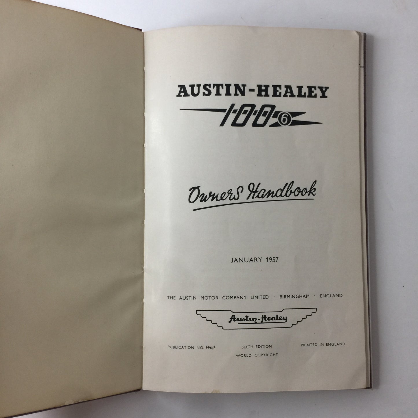 Austin-Healey 100 Owners Manual - The Austin Motor Company - 6th Edition - 1957