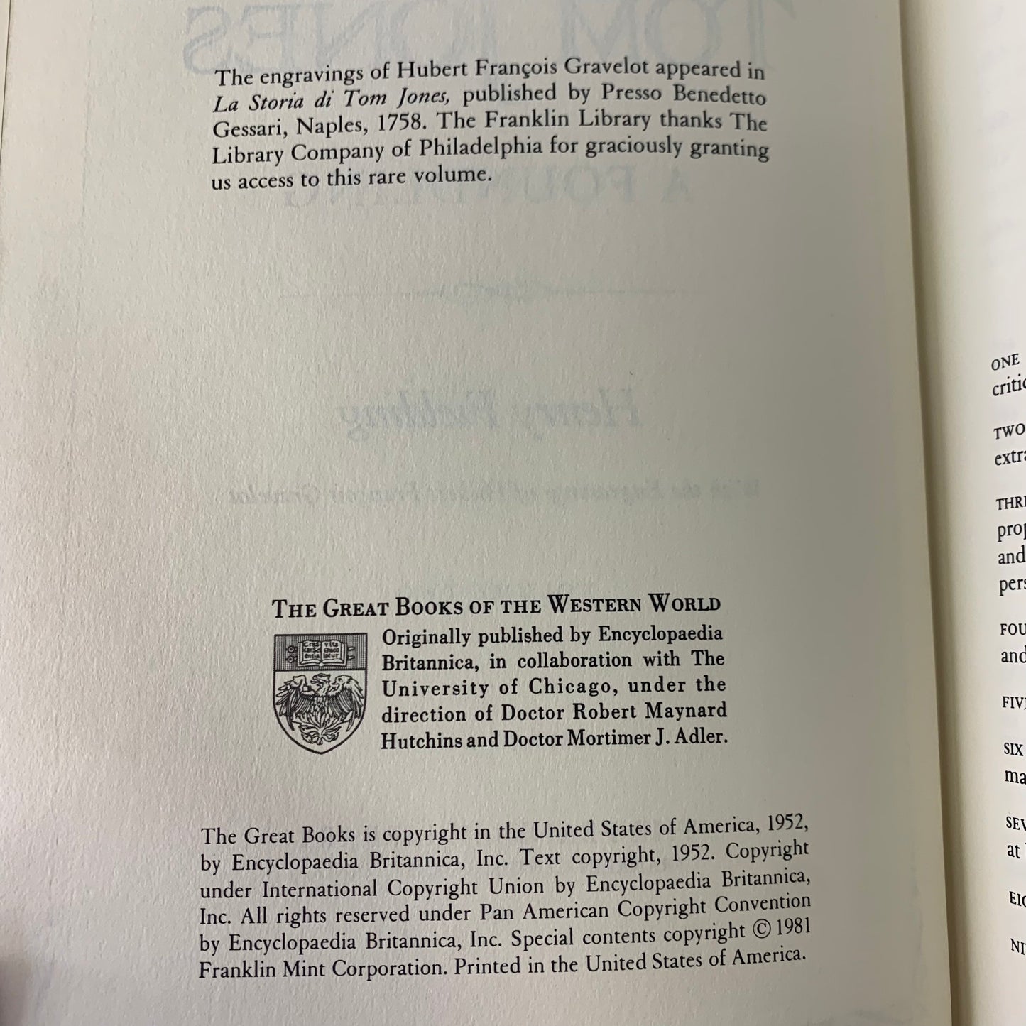 The History of Tom Jones - Henry Fielding - 2 Volumes - Franklin Library - 1981