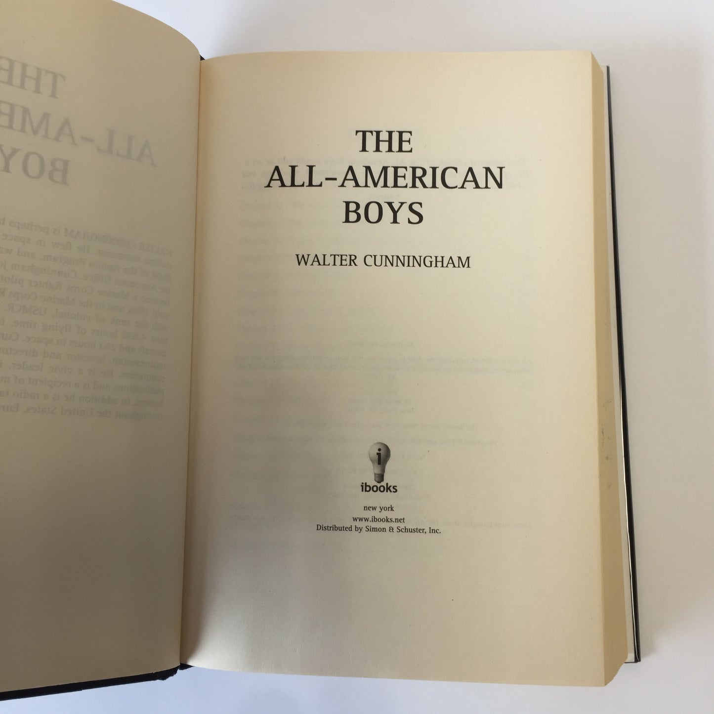 The All American Boys - Walter Cunningham - Inscribed - 1st Printing - 2003