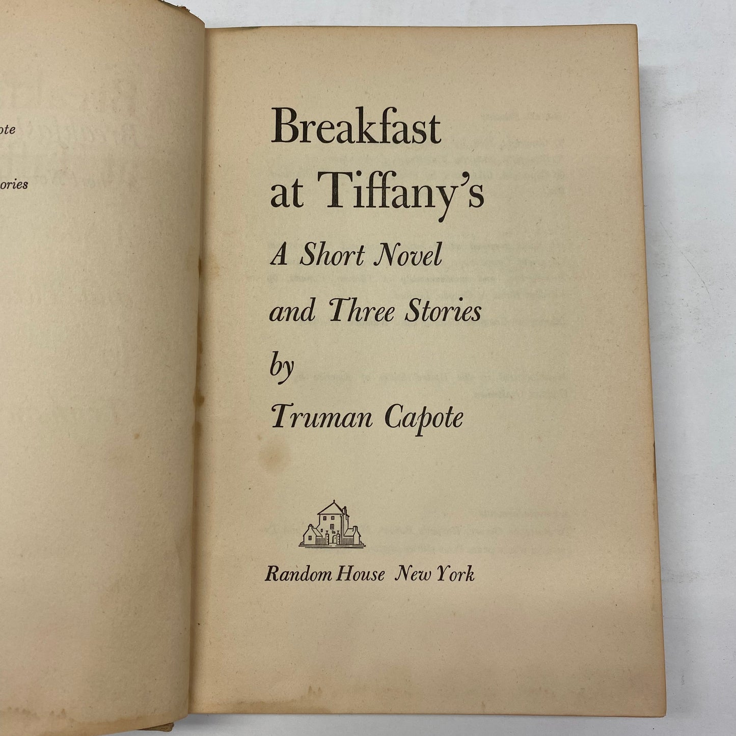 Breakfast at Tiffany’s - Truman Capote - 7th Print - 1958