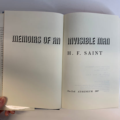 Memoirs of an Invisible Man - H.F. Saint - 1st Edition - 1987