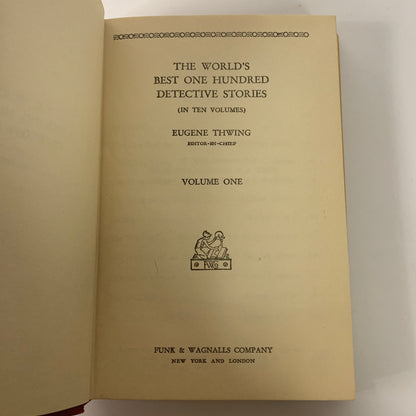 The World’s Best 100 Detective Stories - Eugene Thwing - 10 Volume Set - 1929