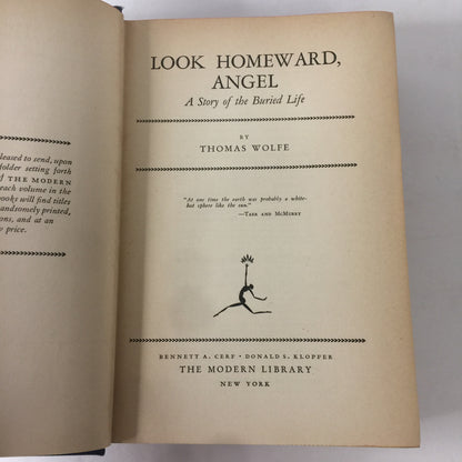 Look Homeward, Angel - Thomas Wolfe - Modern Library - 1929