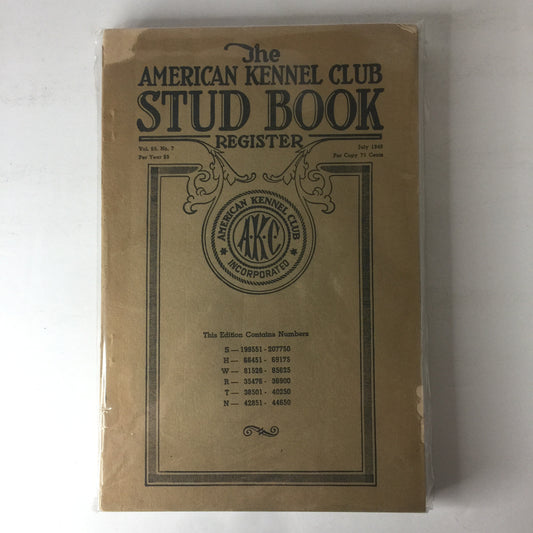 The American Kennel Club Stud Book - Author Unknown - 1948