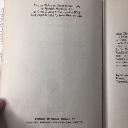 The House at Satan’s Elbow - John Dickson Carr - 1st Edition - 1965