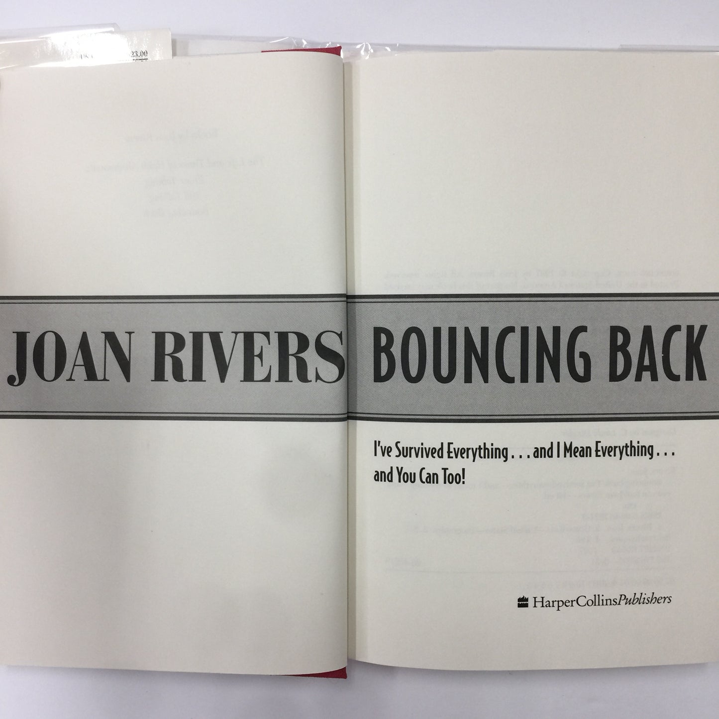 Bouncing Back - Joan Rivers - Signed - 1st Edition - 1997