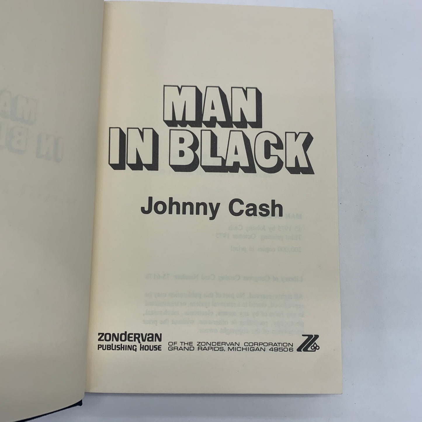 Man In Black - Johnny Cash - 3rd Print - 1975