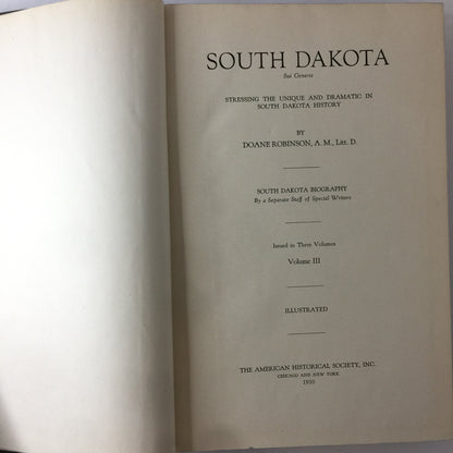 History of South Dakota - Doane Robinson - 3 Volumes - 1930