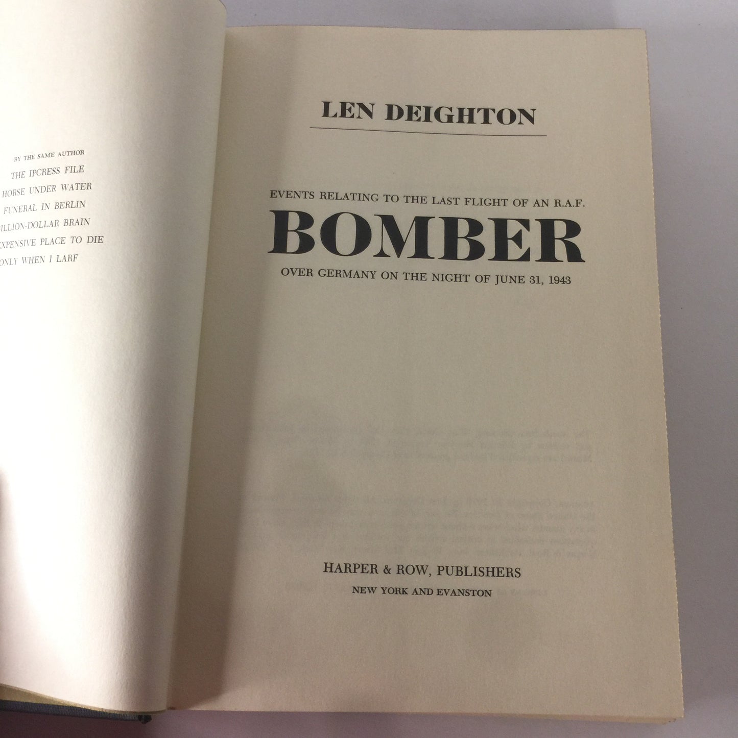 Bomber - Len Deighton - 1st Edition - 1970