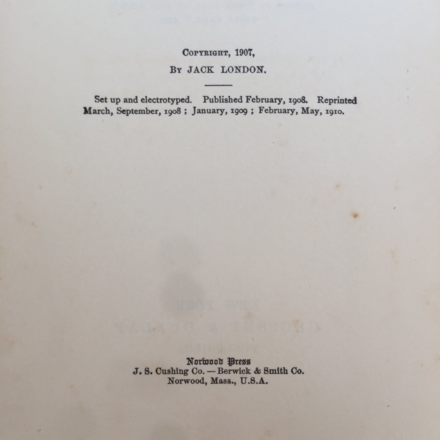The Iron Heel - Jack London - Early Print - 1910