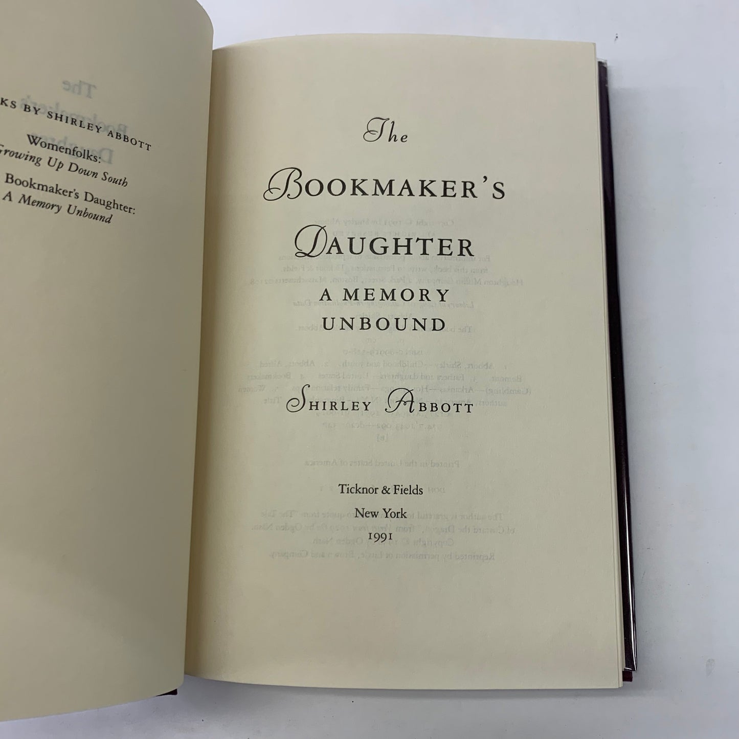 The Bookmaker’s Daughter - Shirley Abbott - 1991