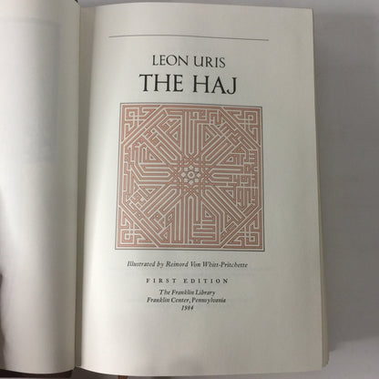 The Haj - Leon Uris - 1st Edition - Signed - The Franklin Library - 1984