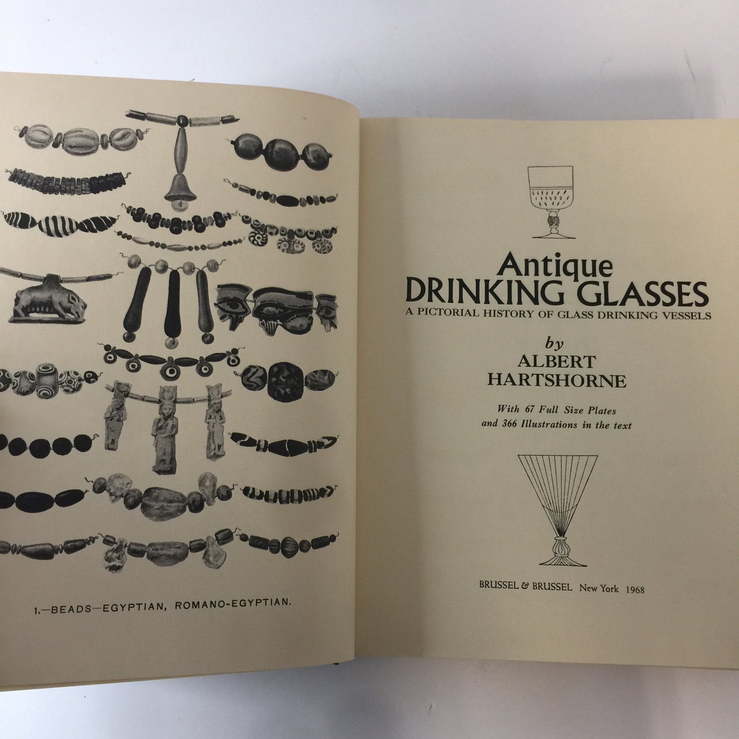 Antique Drinking Glasses - Albert Hartshorne - 67 Full Size Plates - 1968