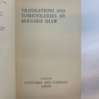 Works by Bernard Shaw - Bernard Shaw - Four Volumes - circa 1930s