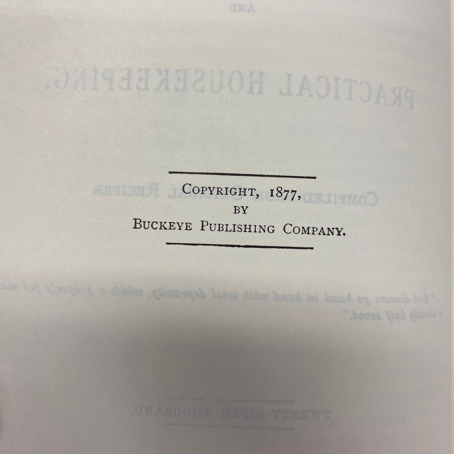 Buckeye Cookery and Practical Housekeeping - Various - Facsimile - 1976