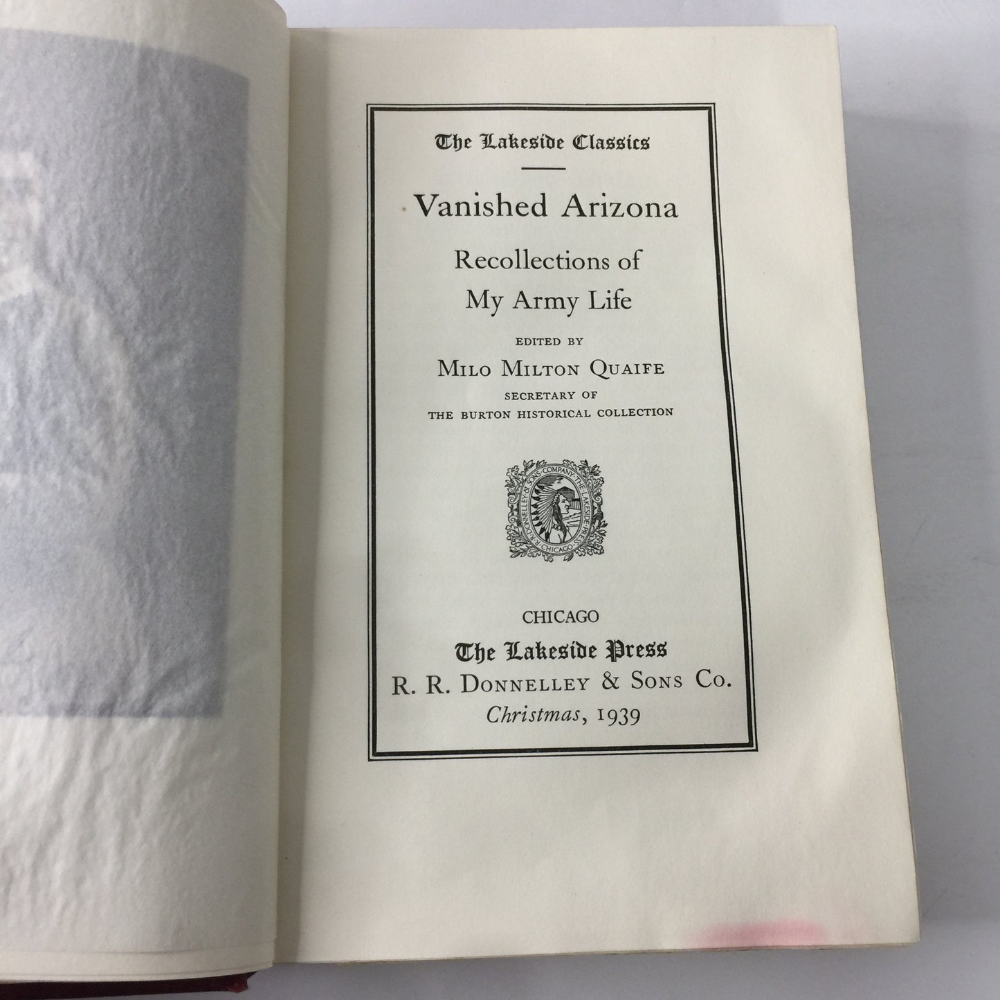 Vanished Arizona - Martha Summerhayes - Lakeside Press - 1939