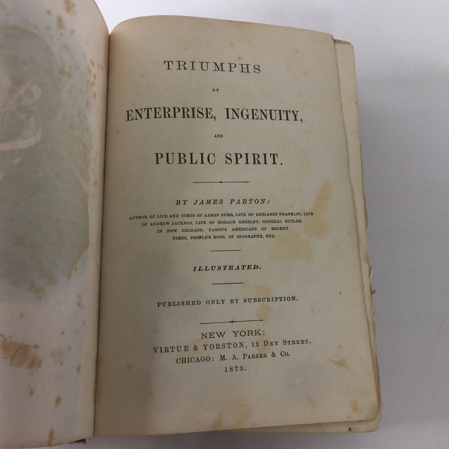 Triumphs of Enterprise - James Parton - 1873