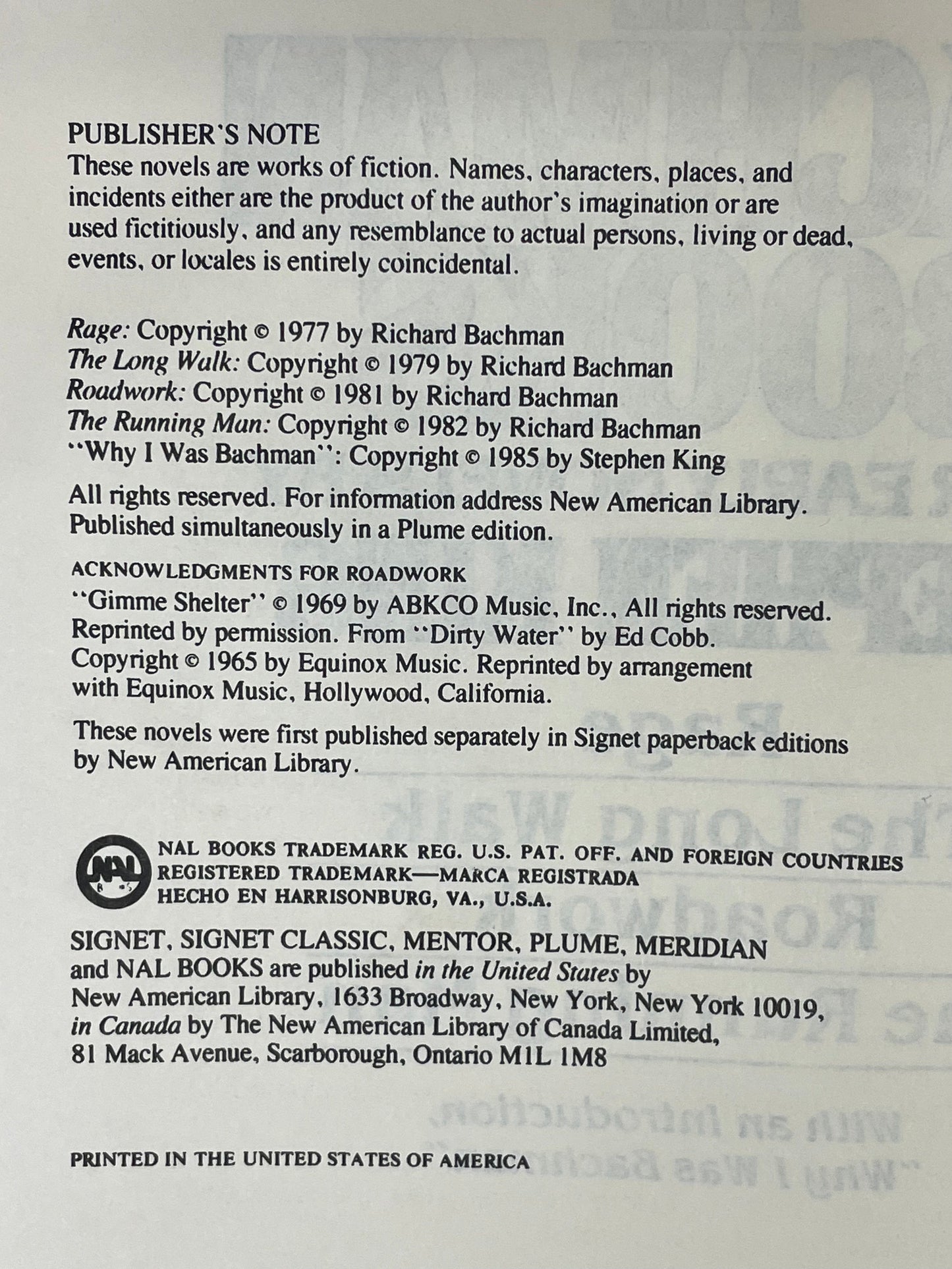 The Bachman Books - Stephen King - 1985