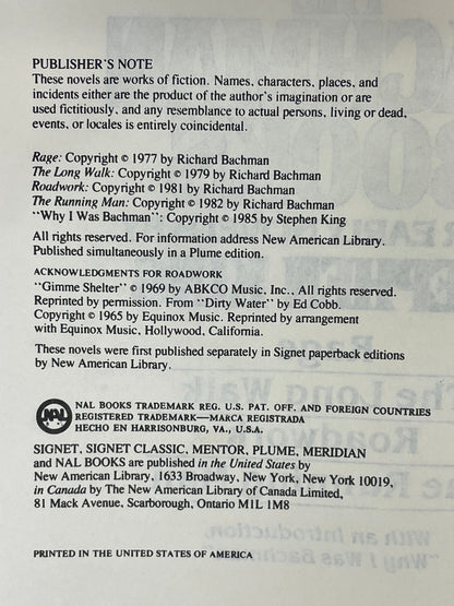 The Bachman Books - Stephen King - 1985