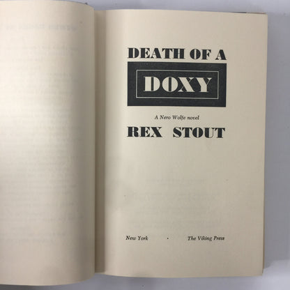 Death of a Doxy - Rex Stout - 2nd Printing - 1966