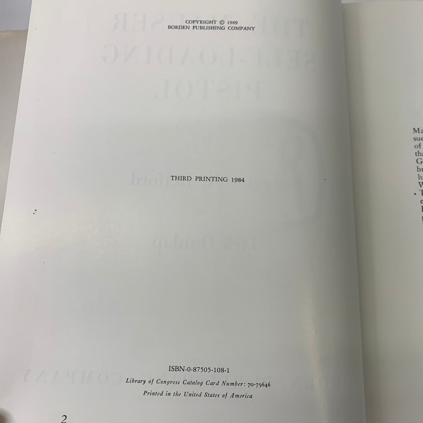 The Mauser Self-Loading Pistol - James N. Belford and Jack Dunlap - 3rd Printing - 1984