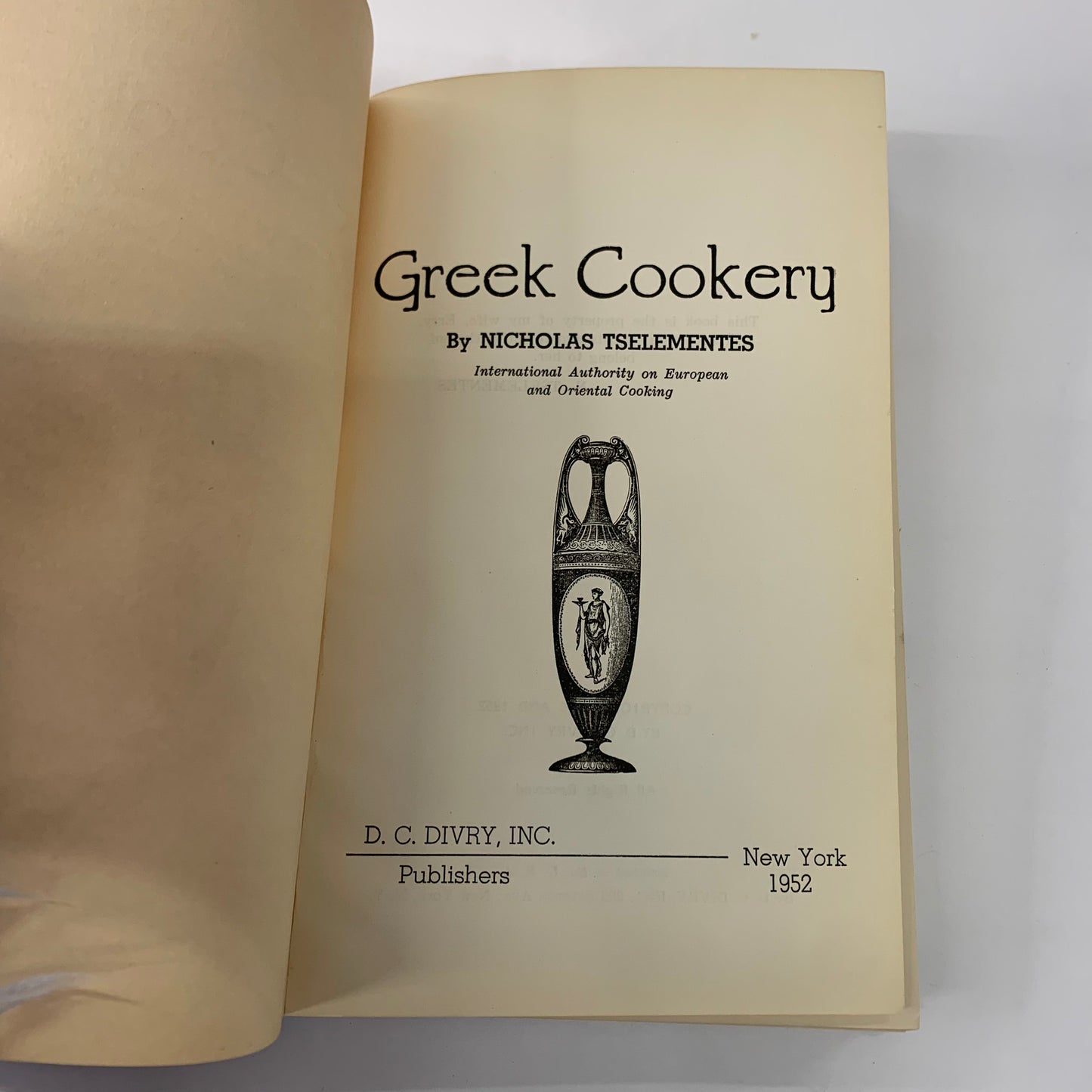 Greek Cookery - Nicholas Tselementes - 1952